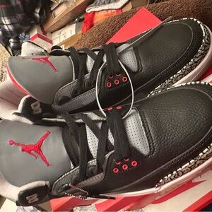 Black and Gray Jordan Sneakers with Speckled Midsole